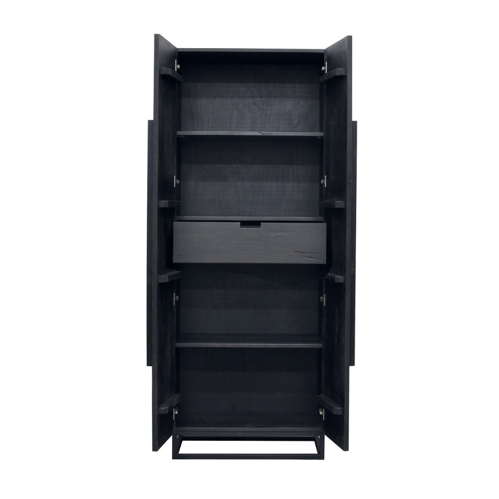 Massivholzschrank mit Metallgestell | Modell UVER